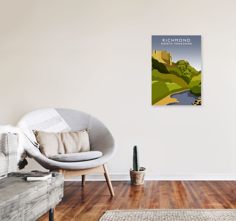 Richmond North Yorkshire Travel Art Print by Richard O'Neill A2 Black Frame