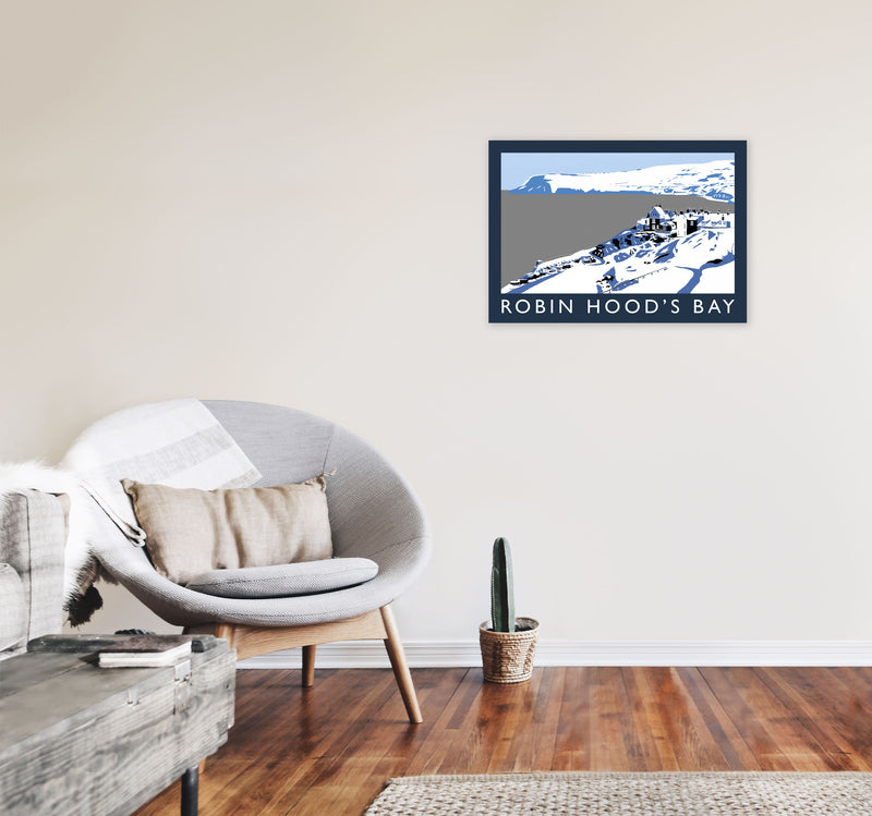 Robin Hood's Bay Travel Art Print by Richard O'Neill, Framed Wall Art A2 Black Frame