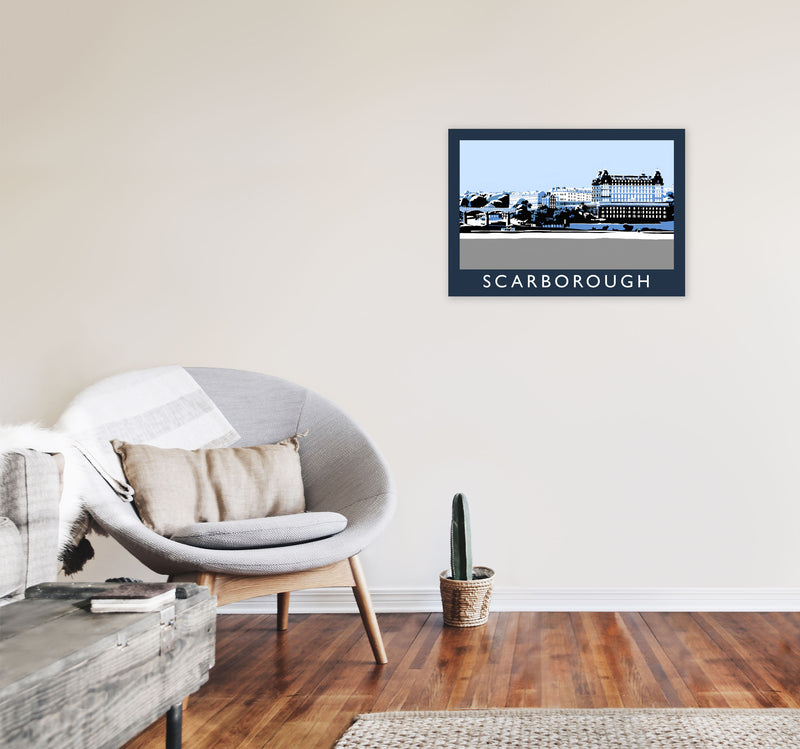 Scarborough Travel Art Print by Richard O'Neill, Framed Wall Art A2 Black Frame