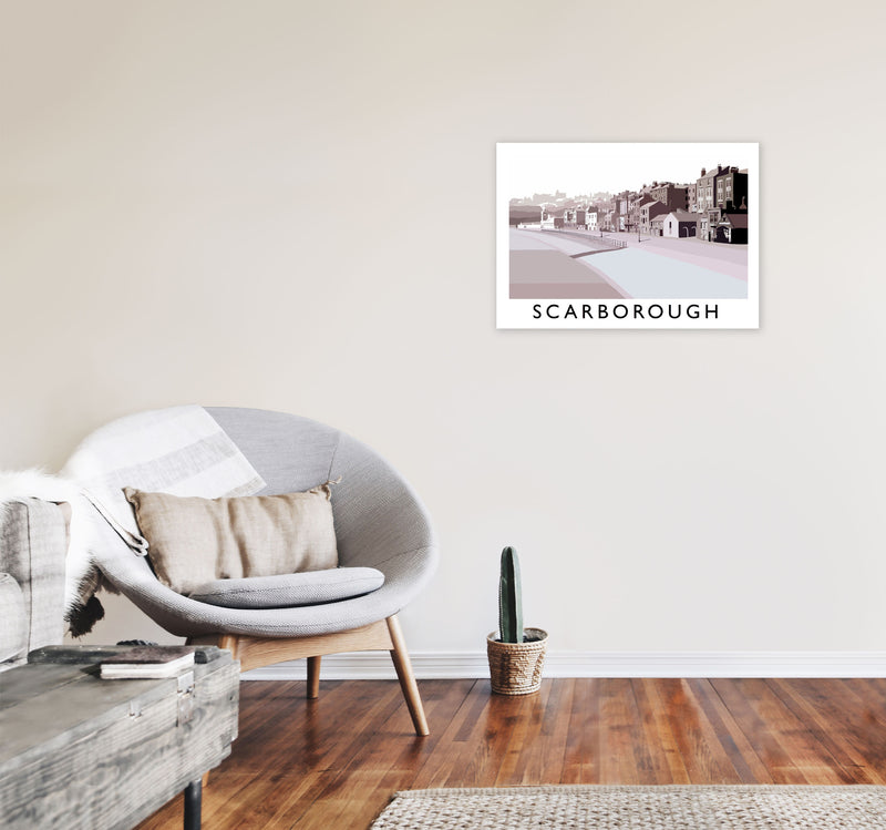 Scarborough Travel Art Print by Richard O'Neill, Framed Wall Art A2 Black Frame