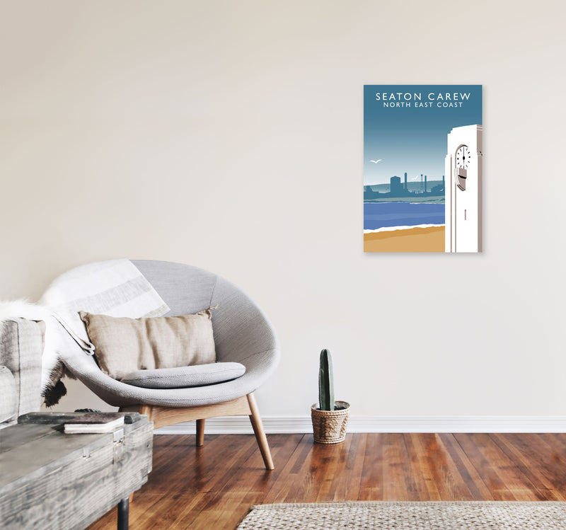 Seaton Carew North East Coast Travel Art Print by Richard O'Neill A2 Black Frame