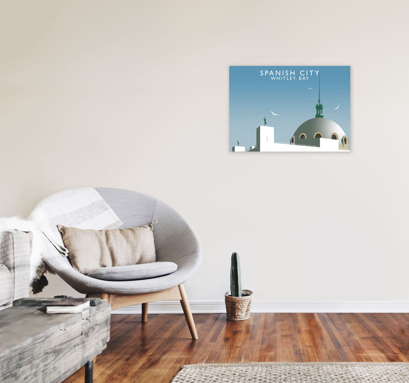 Spanish City Whitley Bay Framed Digital Art Print by Richard O'Neill A2 Black Frame