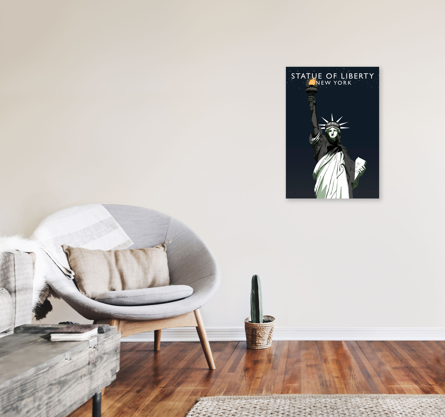 Statue of Liberty New York Art Print by Richard O'Neill A2 Black Frame