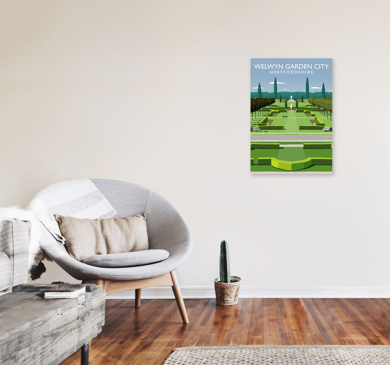 Welwyn Garden City Hertfordshire Travel Art Print by Richard O'Neill A2 Black Frame