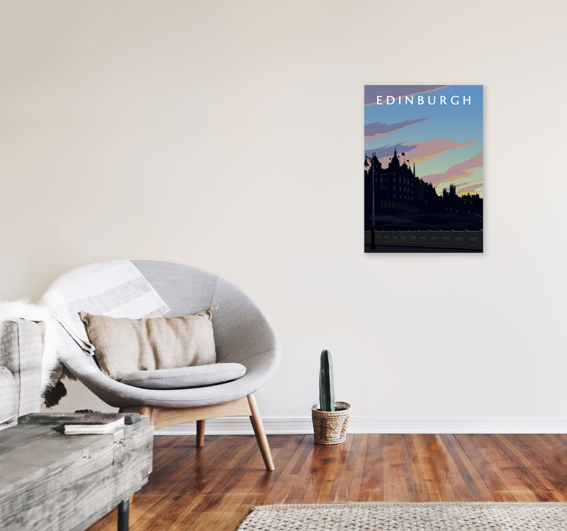 Edinburgh Art Print by Richard O'Neill A2 Black Frame