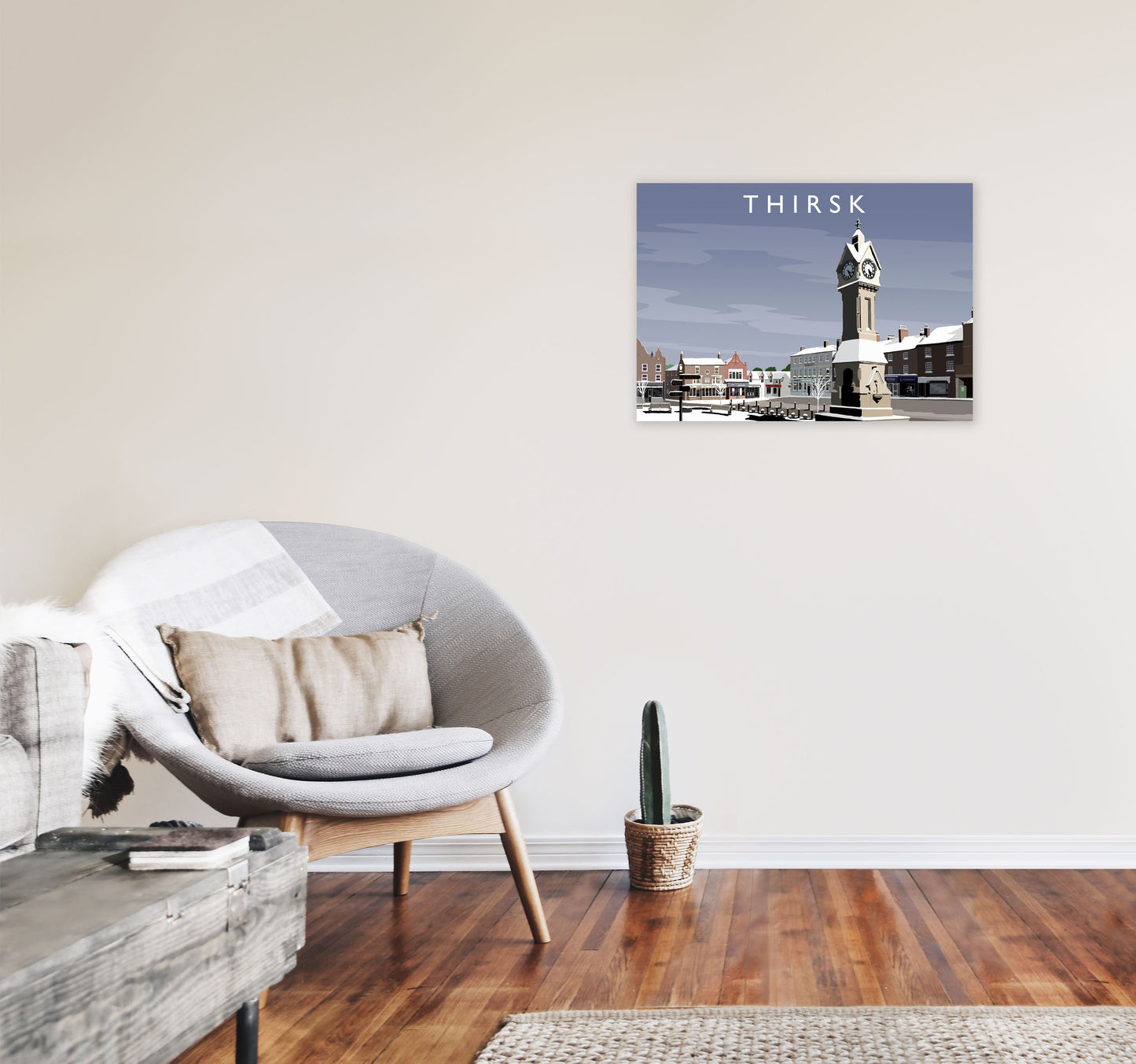 Thirsk 2 (snow) by Richard O'Neill A2 Black Frame