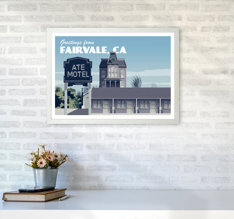 Bates Motel Day Art Print by Richard O'Neill A2 Oak Frame