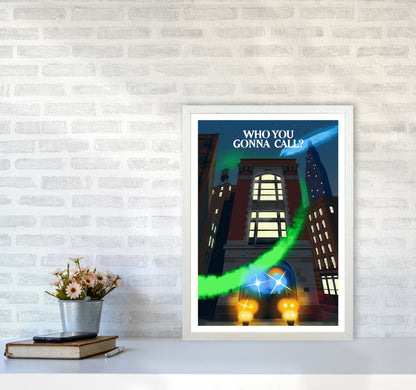 Ghostbusters Night Art Print by Richard O'Neill A2 Oak Frame