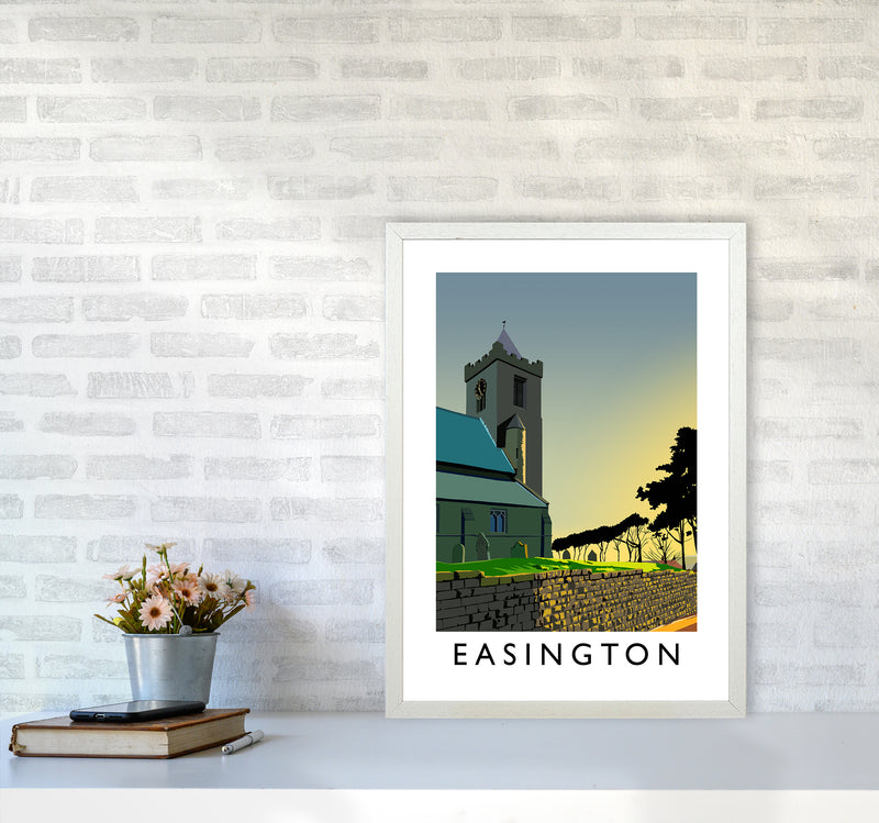 Easington Portrait Art Print by Richard O'Neill A2 Oak Frame