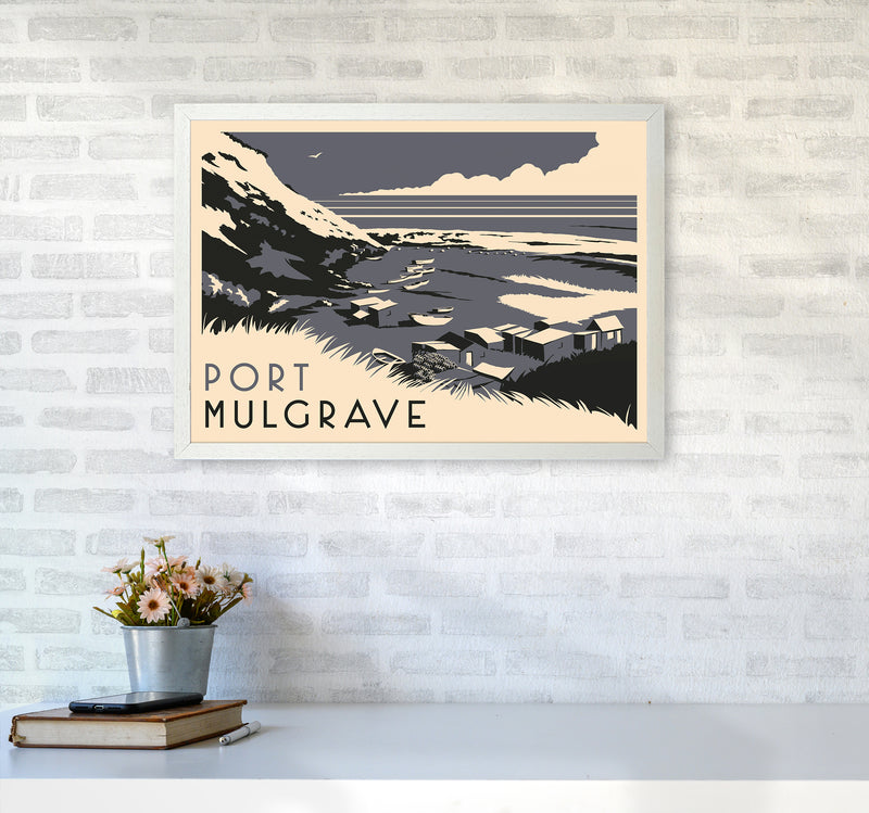 Port Mulgrave Travel Art Print by Richard O'Neill A2 Oak Frame