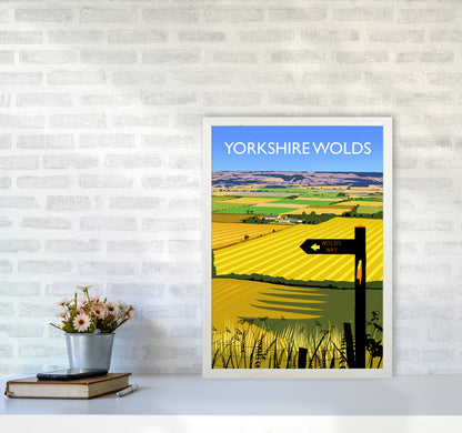Yorkshire Wolds portrait Travel Art Print by Richard O'Neill A2 Oak Frame