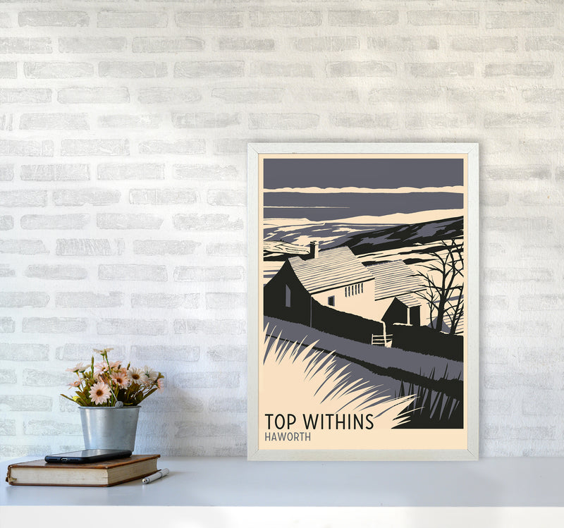 Top Withins portrait Travel Art Print by Richard O'Neill A2 Oak Frame