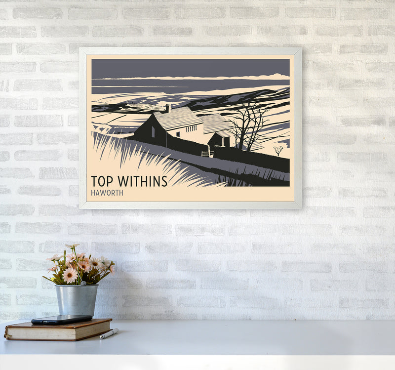 Top Withins Travel Art Print by Richard O'Neill A2 Oak Frame