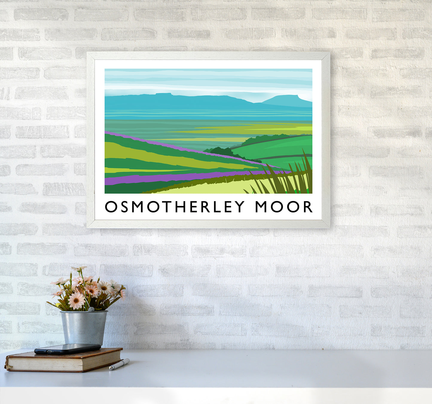 Osmotherley Moor Travel Art Print by Richard O'Neill A2 Oak Frame