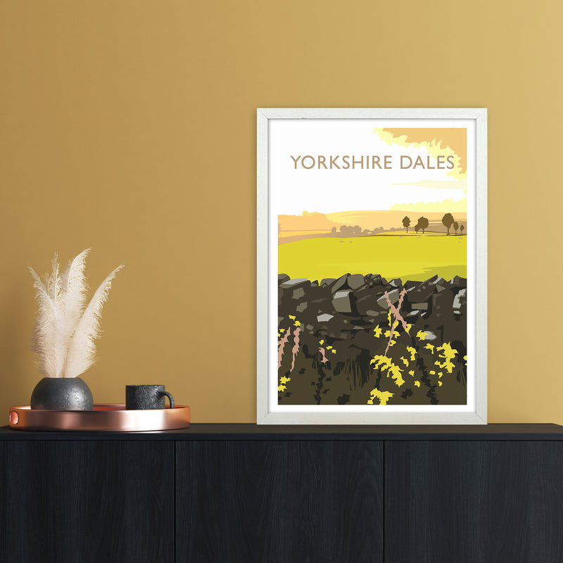Yorkshire Dales Portrait Travel Art Print by Richard O'Neill A2 Oak Frame