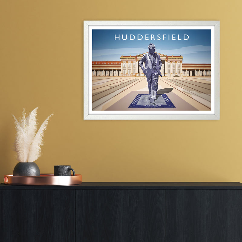 Huddersfield Travel Art Print by Richard O'Neill A2 Oak Frame