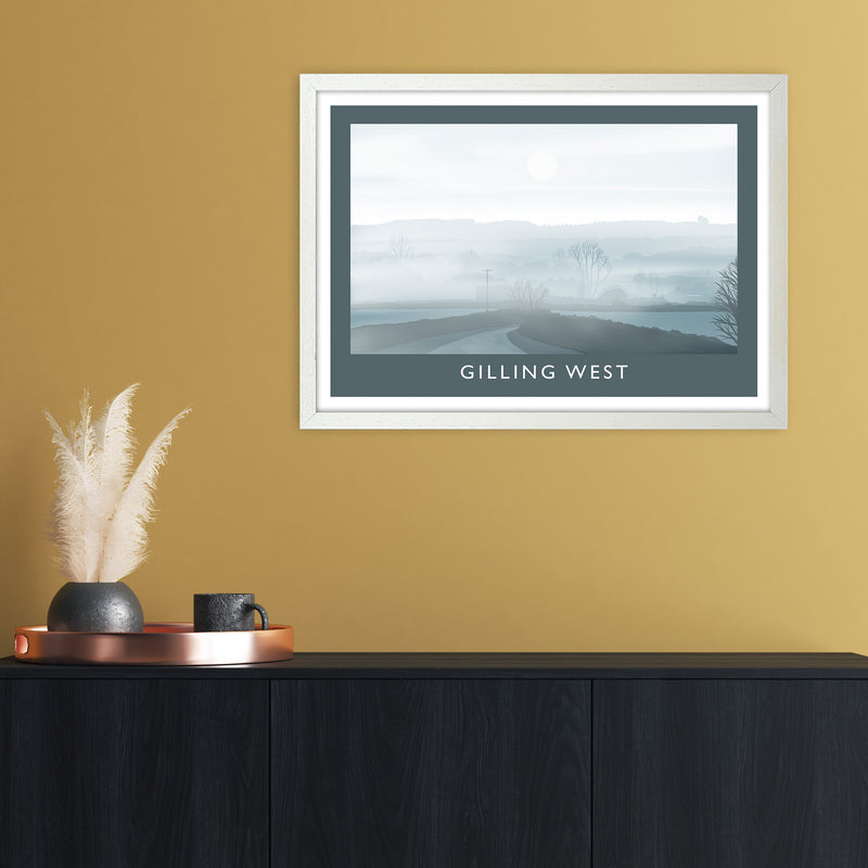 Gilling West (Winter) Travel Art Print by Richard O'Neill A2 Oak Frame