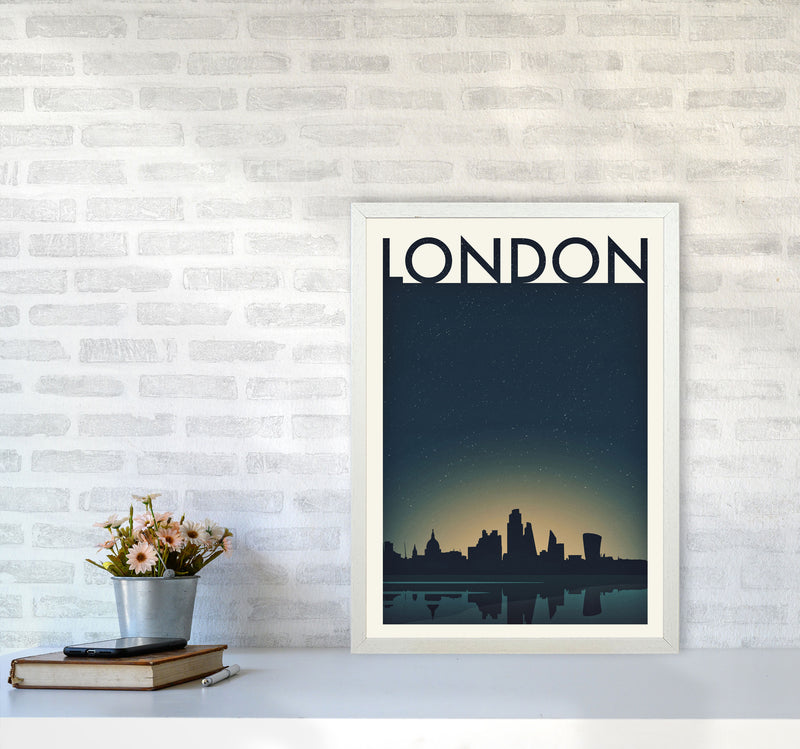 London 4 (Night) Travel Art Print by Richard O'Neill A2 Oak Frame