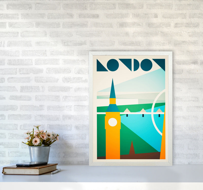 London 5 Travel Art Print by Richard O'Neill A2 Oak Frame