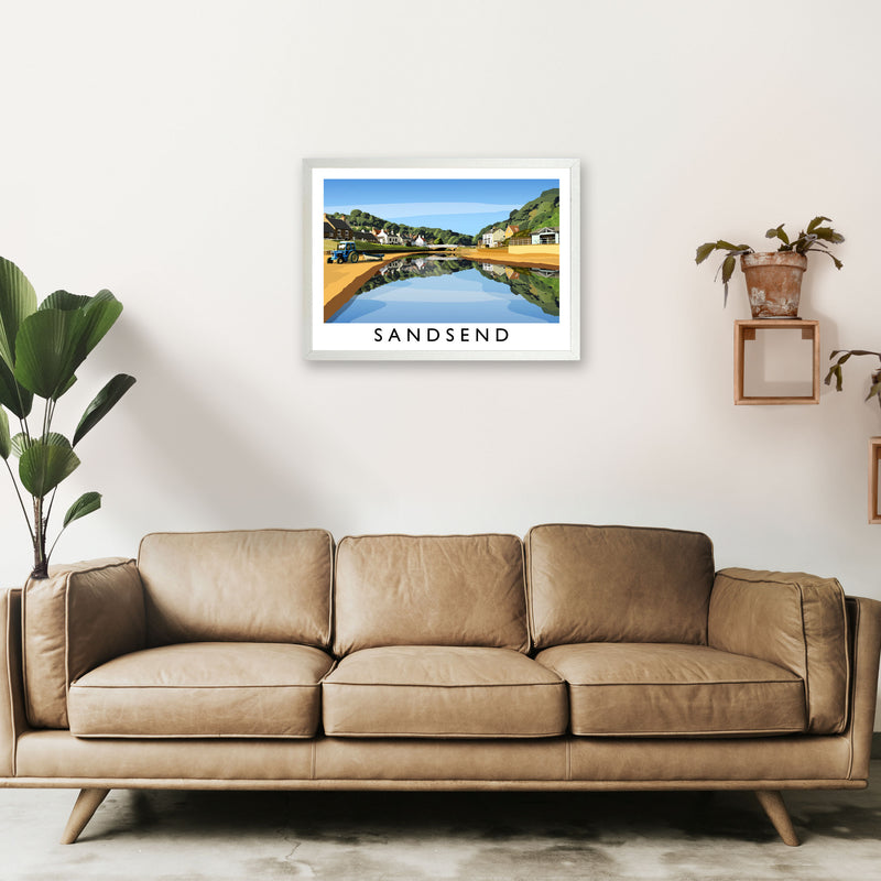 Sandsend 5 Travel Art Print by Richard O'Neill A2 Oak Frame