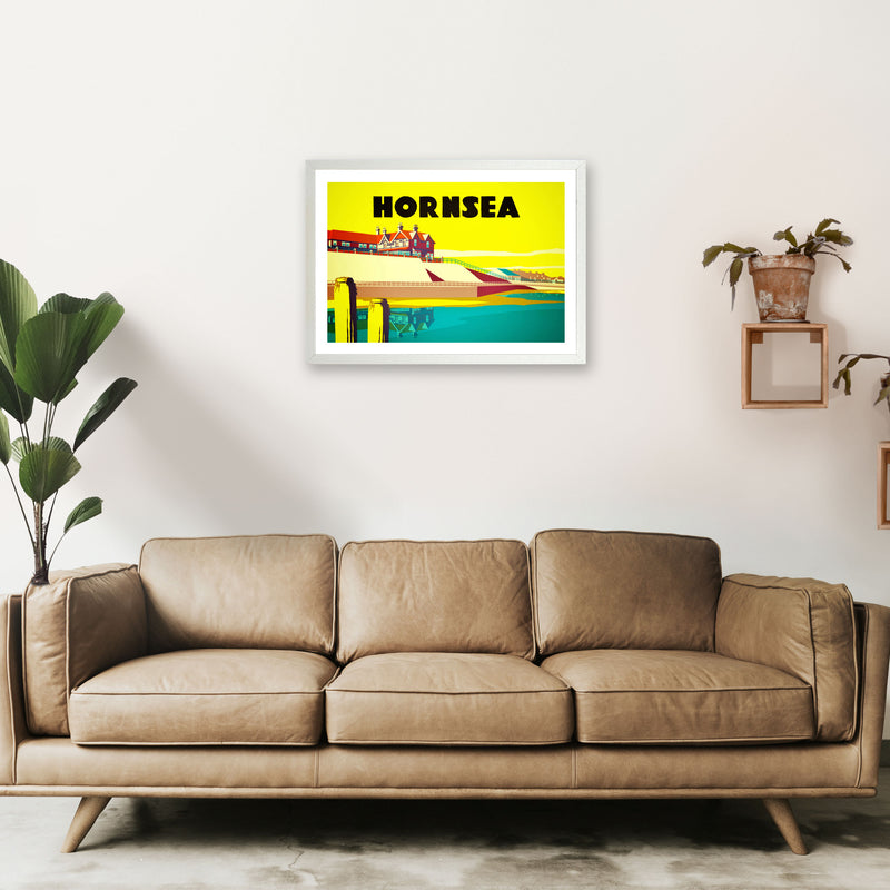 Hornsea 2 Travel Art Print by Richard O'Neill A2 Oak Frame