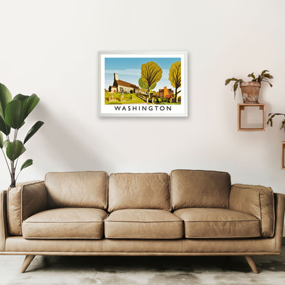 Washington Travel Art Print by Richard O'Neill A2 Oak Frame
