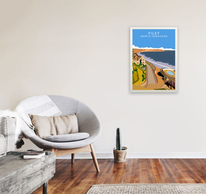 Filey North Yorkshire Framed Digital Art Print by Richard O'Neill A2 Oak Frame