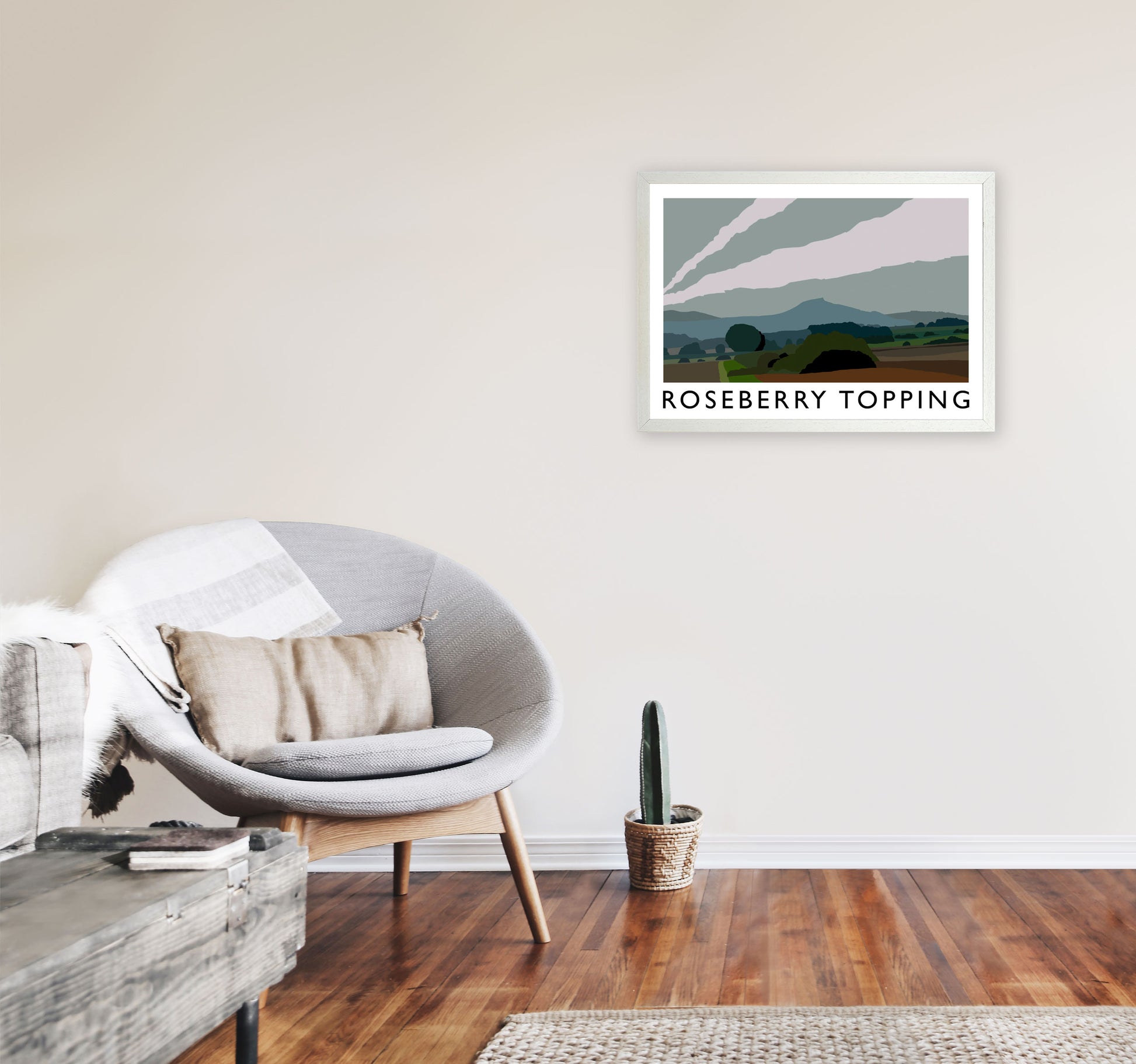 Roseberry Topping Art Print by Richard O'Neill A2 Oak Frame