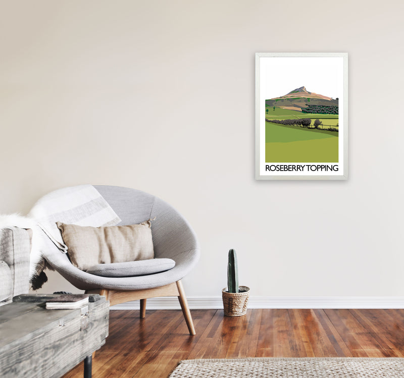 Roseberry Topping Art Print by Richard O'Neill A2 Oak Frame
