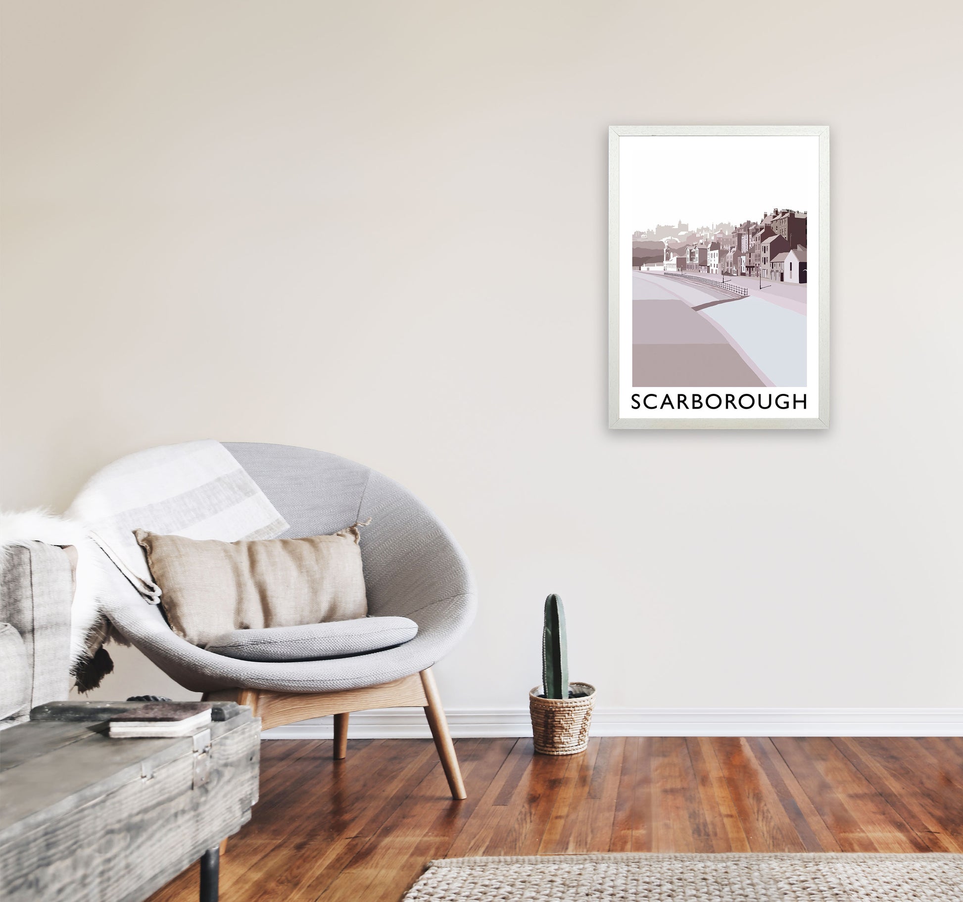 Scarborough Art Print by Richard O'Neill A2 Oak Frame