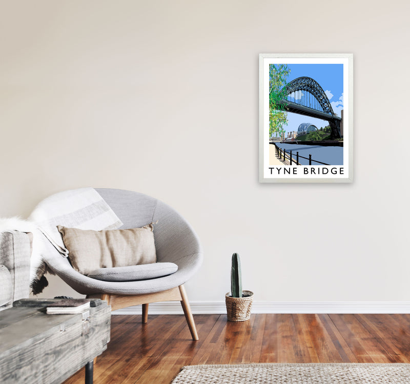 Tyne Bridge Art Print by Richard O'Neill A2 Oak Frame