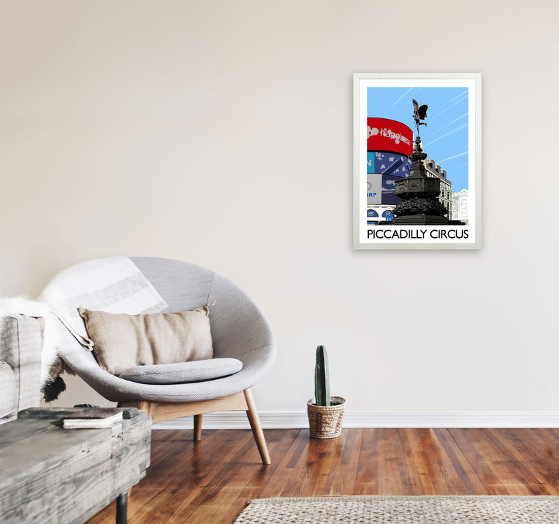 Piccadilly Circus London Art Print by Richard O'Neill A2 Oak Frame