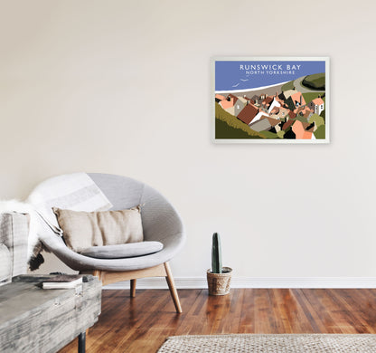 Runswick Bay North Yorkshire Art Print by Richard O'Neill A2 Oak Frame