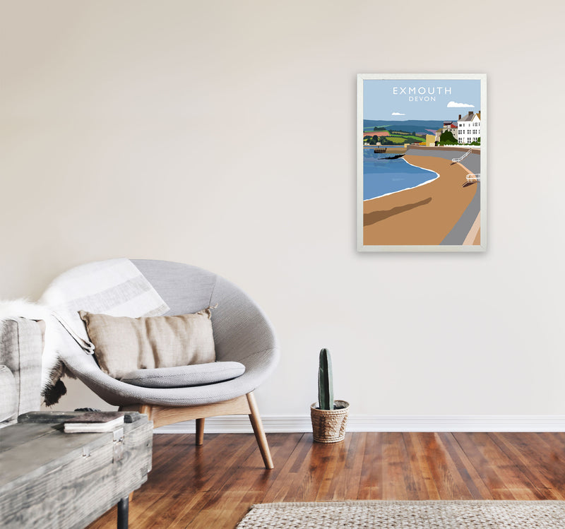 Exmouth Devon Art Print by Richard O'Neill A2 Oak Frame