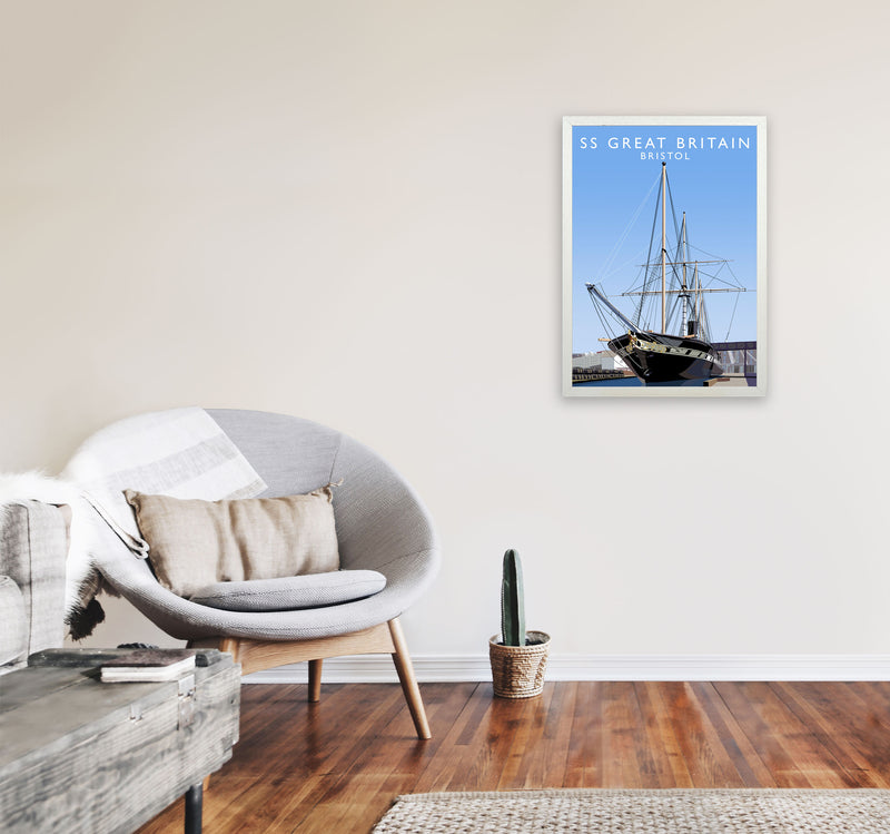 SS Great Britain Bristol Art Print by Richard O'Neill A2 Oak Frame