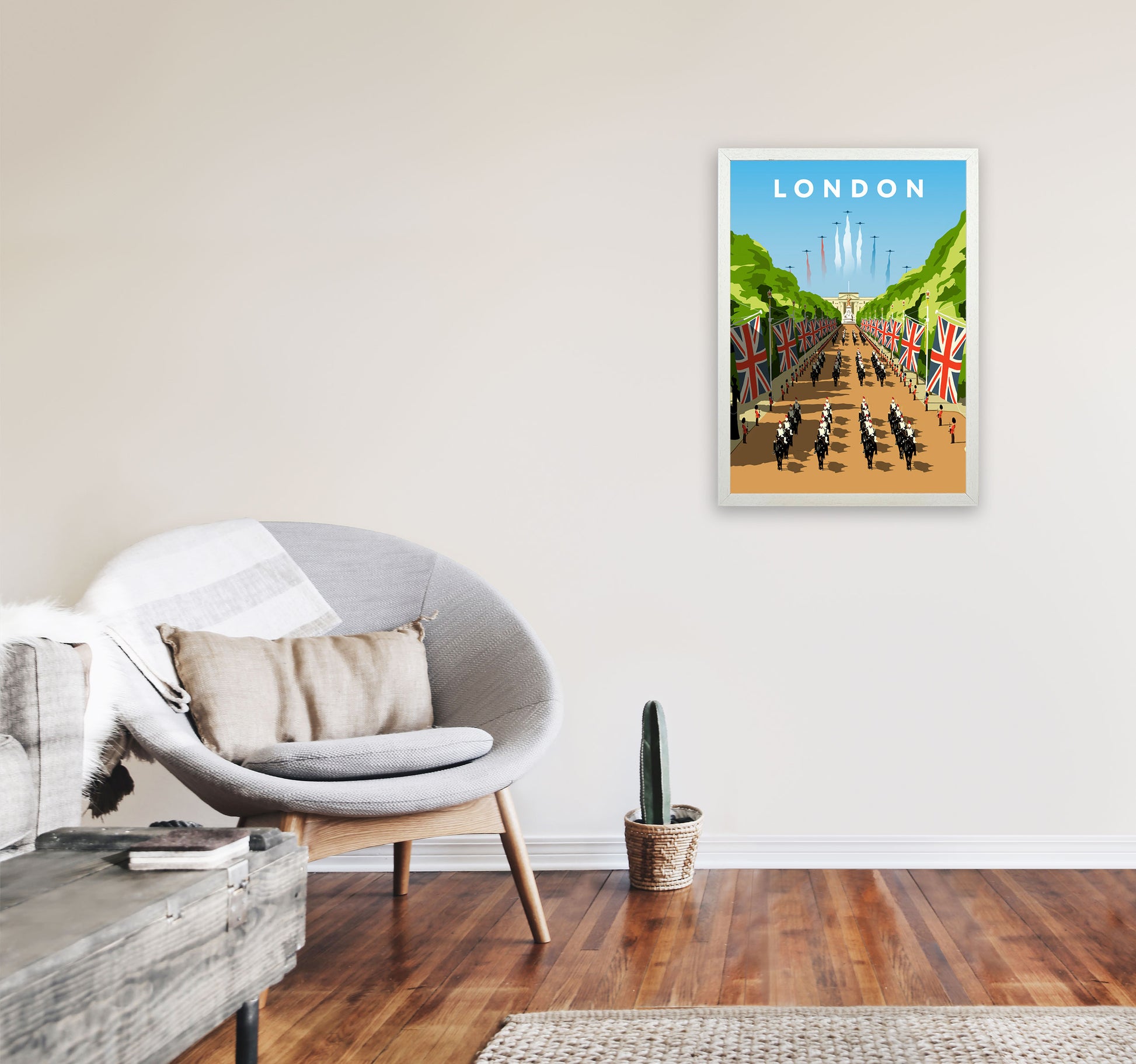 London Art Print by Richard O'Neill A2 Oak Frame