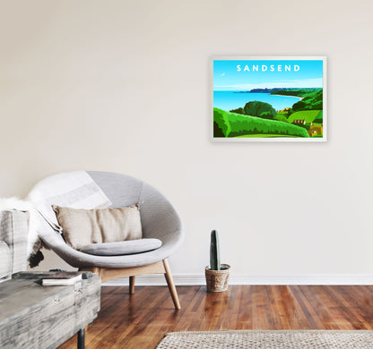 Sandsend Art Print by Richard O'Neill A2 Oak Frame