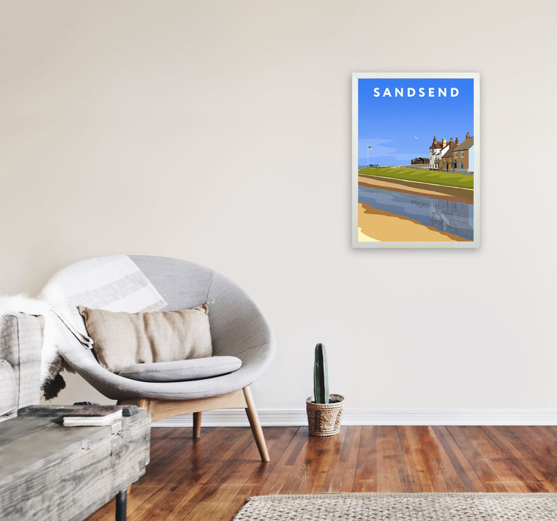 Sandsend3 Portrait by Richard O'Neill A2 Oak Frame