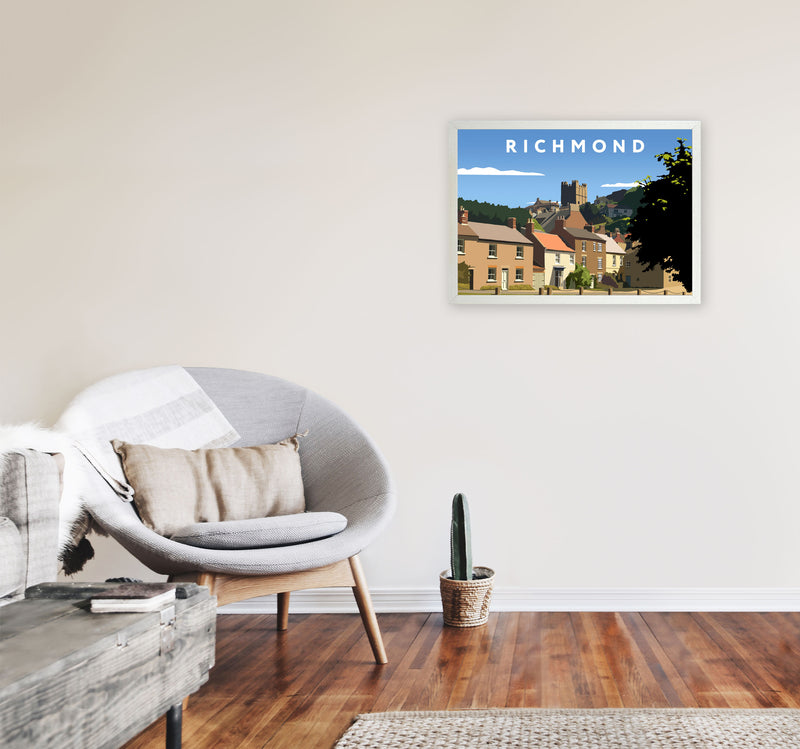 Richmond Travel Art Print by Richard O'Neill, Framed Wall Art A2 Oak Frame