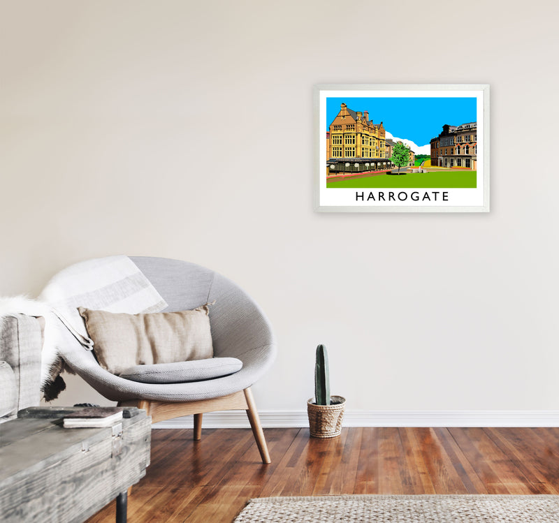 Harrogate Travel Art Print by Richard O'Neill, Framed Wall Art A2 Oak Frame