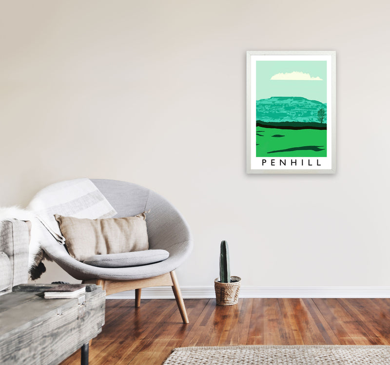 Penhill Digital Art Print by Richard O'Neill, Framed Wall Art A2 Oak Frame
