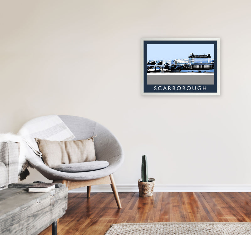 Scarborough Travel Art Print by Richard O'Neill, Framed Wall Art A2 Oak Frame