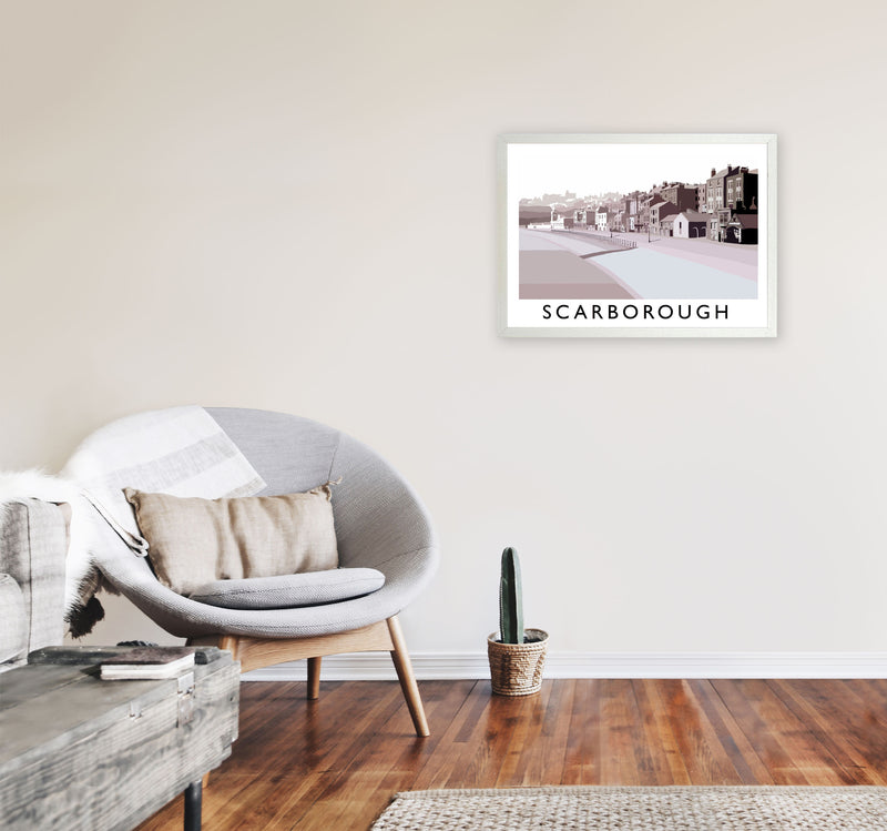 Scarborough Travel Art Print by Richard O'Neill, Framed Wall Art A2 Oak Frame