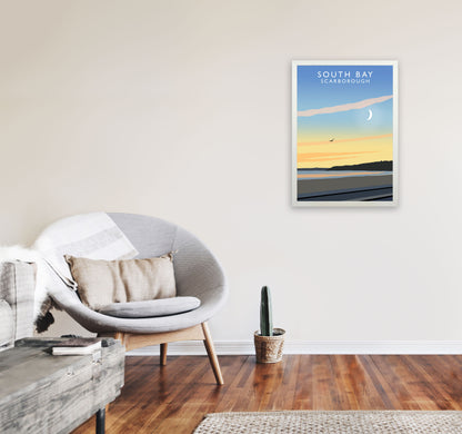 South Bay Scarborough Art Print by Richard O'Neill, Framed Wall Art A2 Oak Frame
