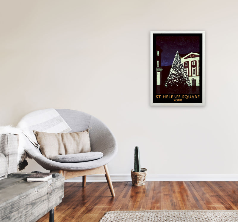 St Helen's Square York Travel Art Print by Richard O'Neill A2 Oak Frame