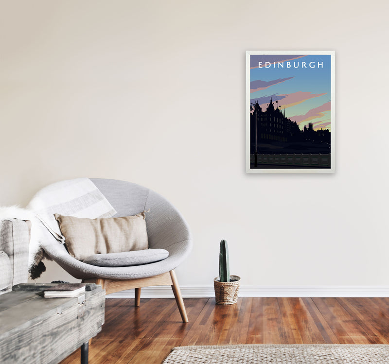 Edinburgh Art Print by Richard O'Neill A2 Oak Frame