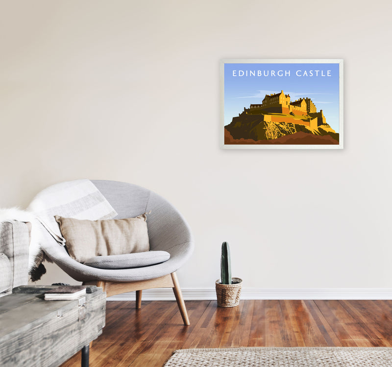 Edinburgh Castle Art Print by Richard O'Neill A2 Oak Frame
