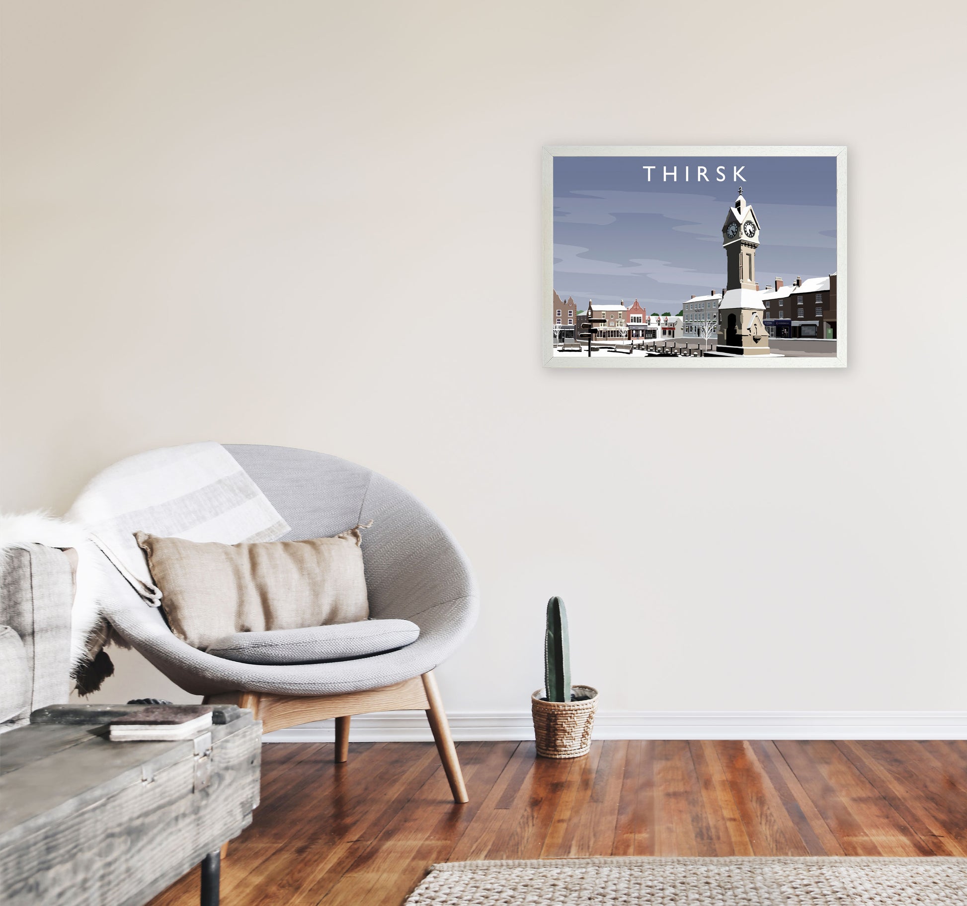 Thirsk 2 (snow) by Richard O'Neill A2 Oak Frame