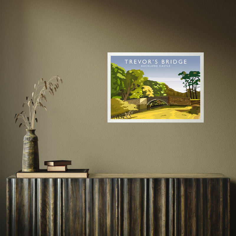 Trevor's Bridge by Richard O'Neill A2 White Frame