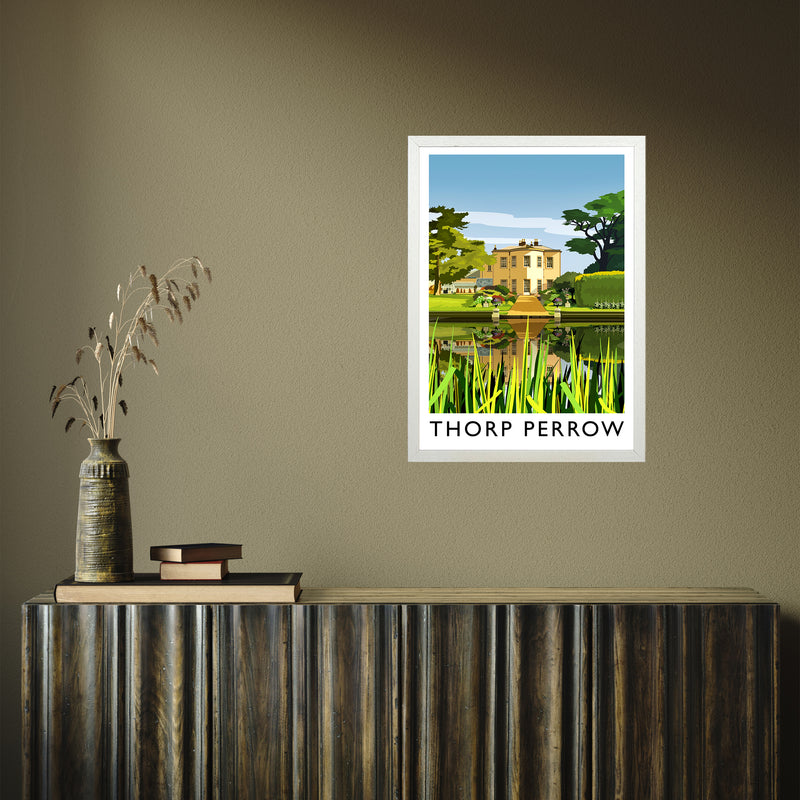 Thorp Perrow portrait by Richard O'Neill A2 White Frame